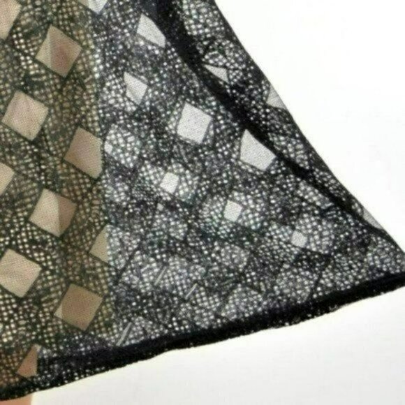 New! Metrowear Women's Diamond Crochet Lace Overlay Midi Skirt - Picture 2 of 5